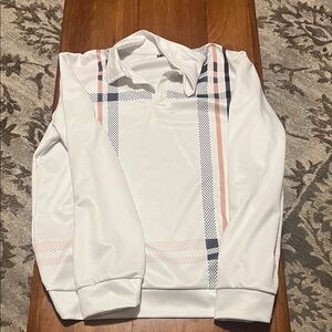 Men's White Patterned Sweater